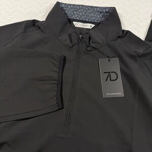 7 DIAMONDS Mens XXL Black Oxygenate 1/4 Zip Pullover 4 Way Stretch Performance